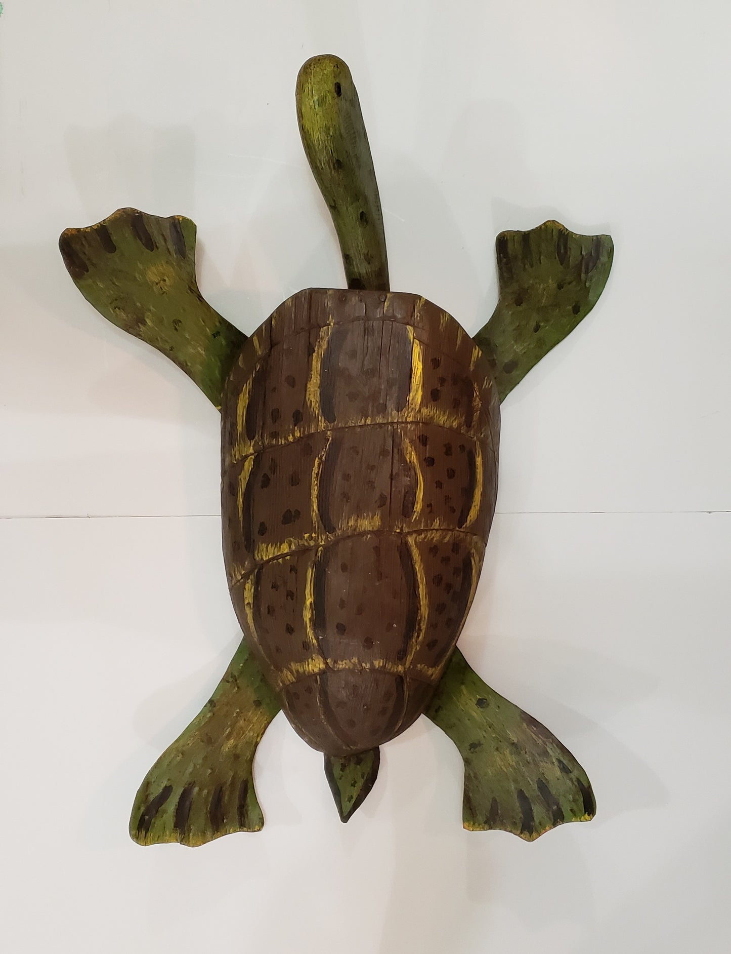 Carved Wood Folk Art Turtle Figure