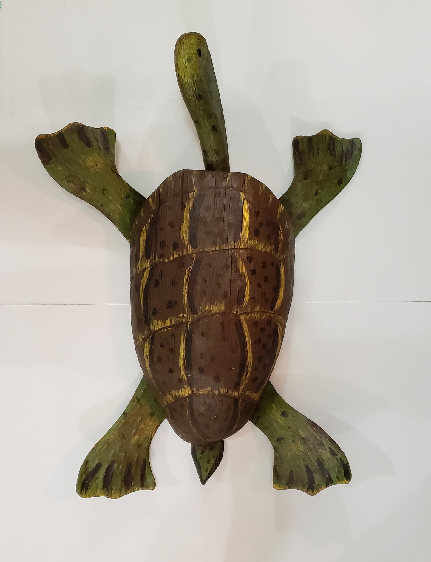 Carved Wood Folk Art Turtle