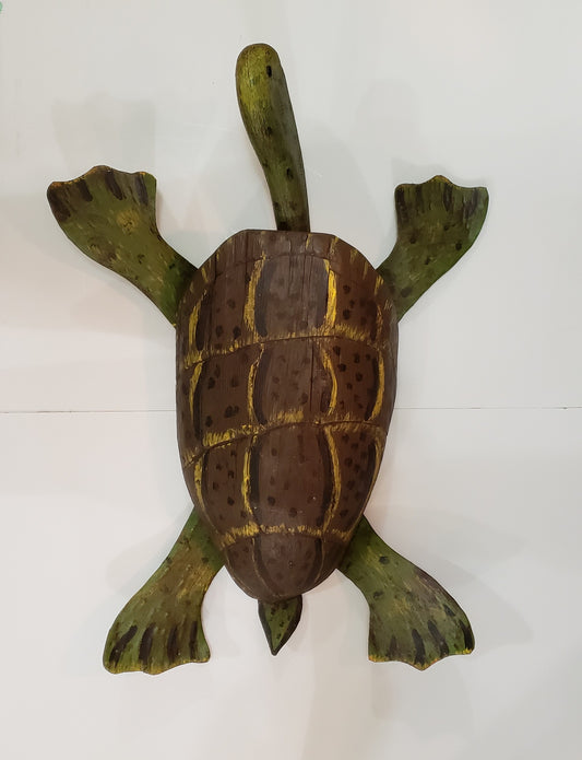 Carved Wood Folk Art Turtle Figure