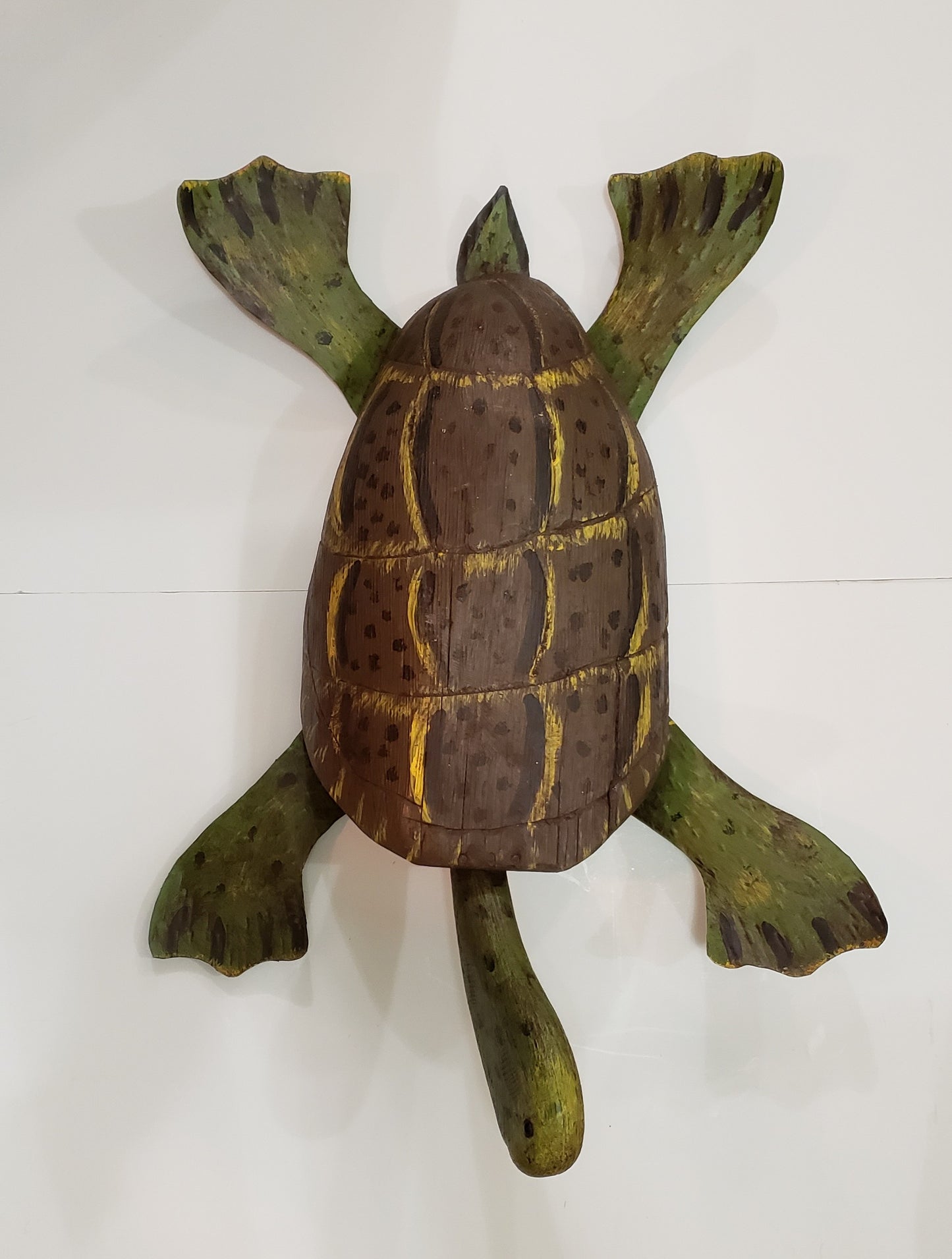 Carved Wood Folk Art Turtle Figure