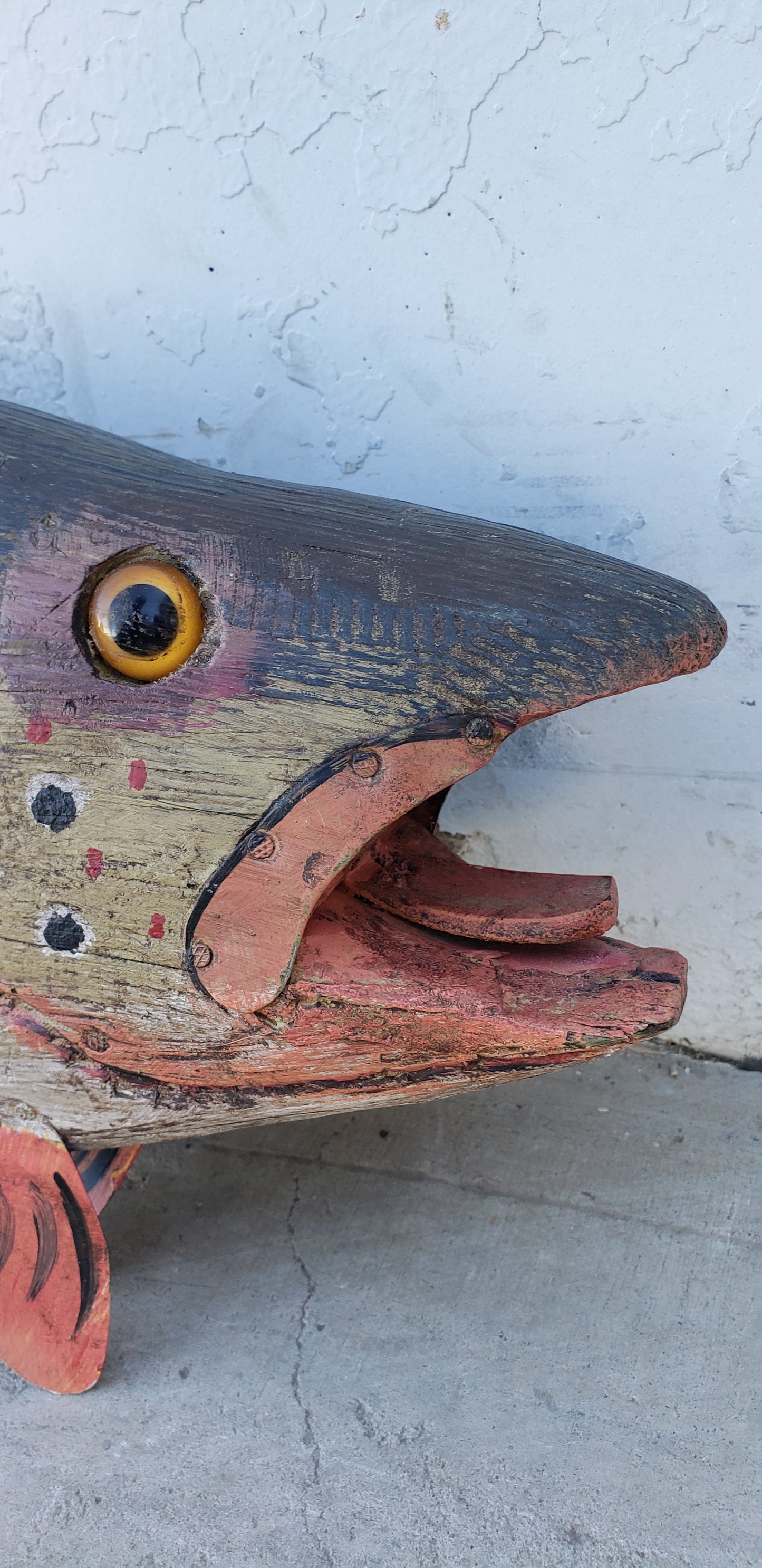 Carved Wood Folk Art Fish