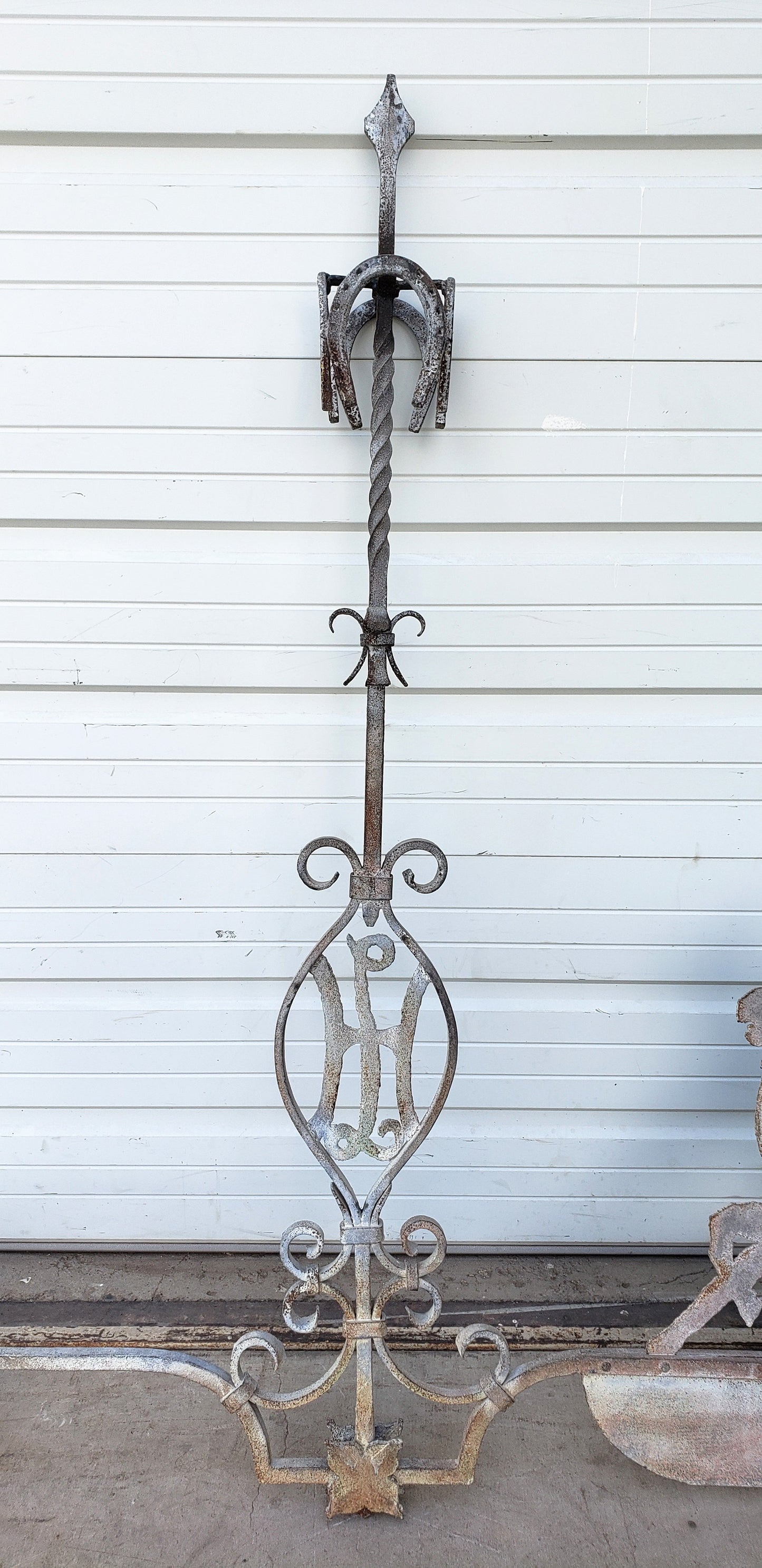 Large French Iron Polo Player Weathervane