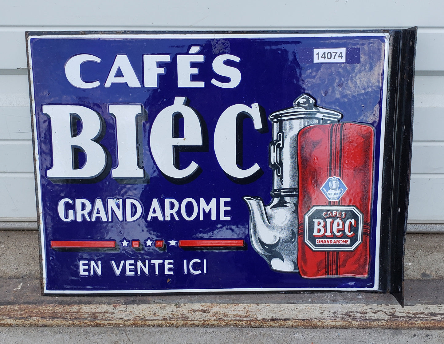 French Enamel Sign "Café Biéc"