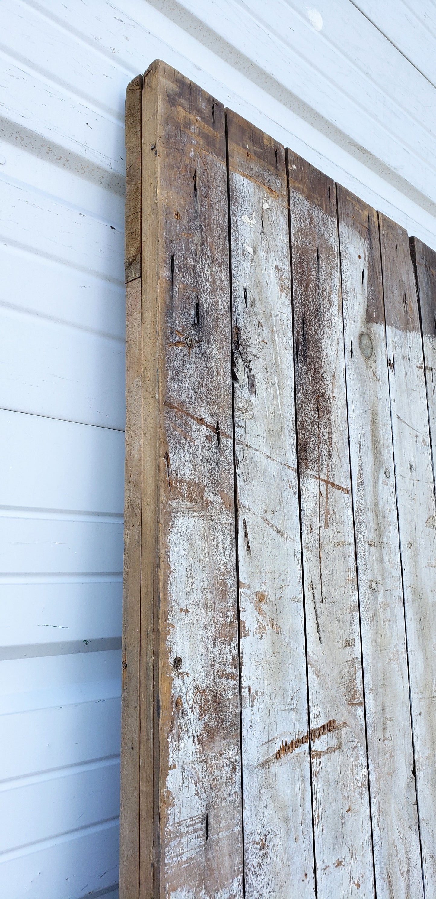 Single 3 Panel Red and White Antique Barn Door