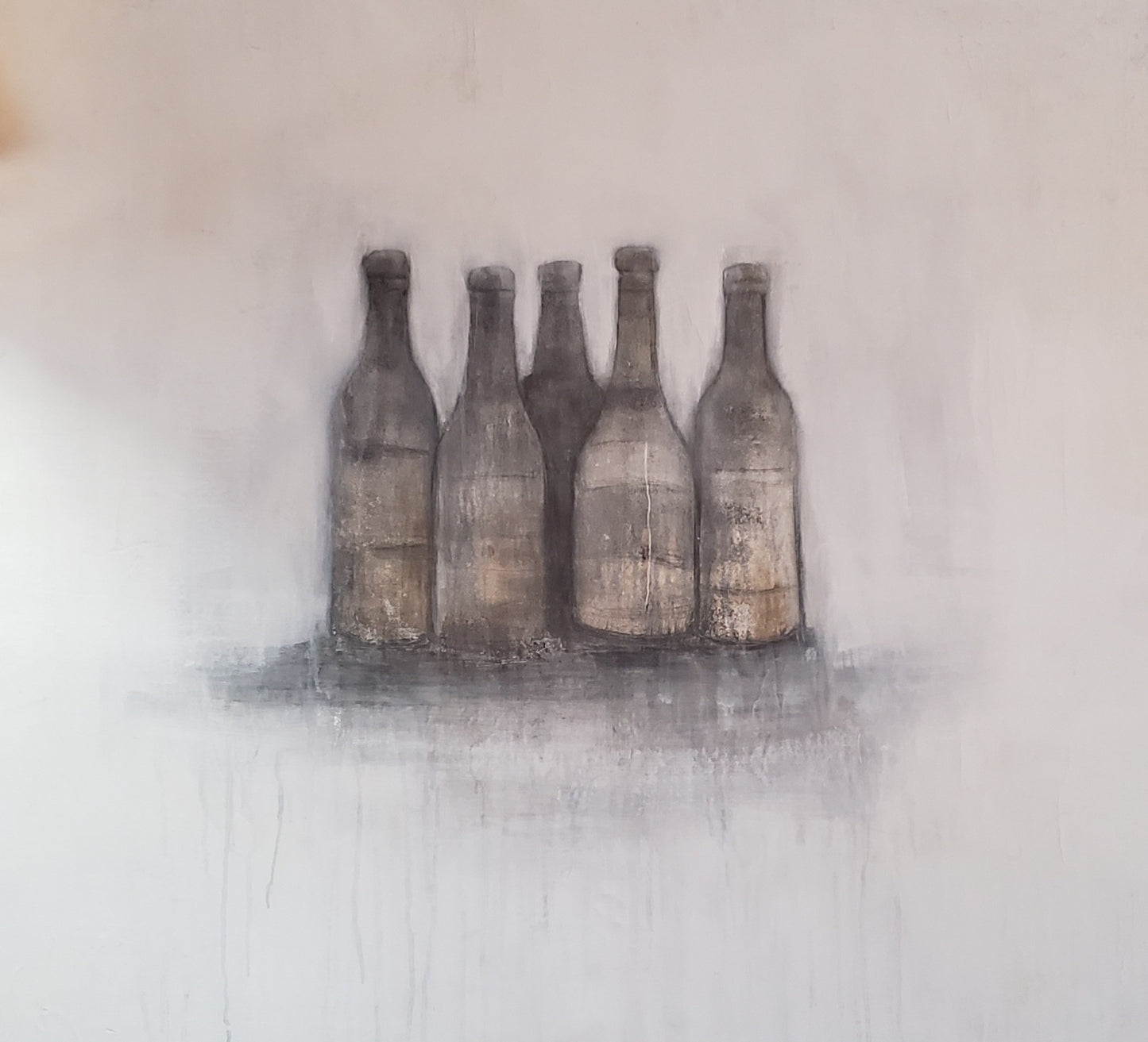 "5 Wine Bottles" Painting by Matt Priebe