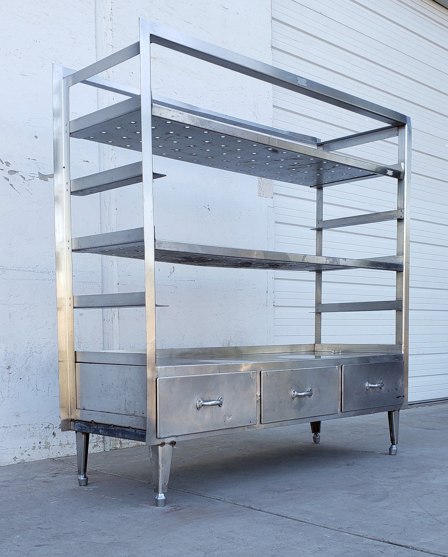 Commercial Kitchen SS Shelving Unit with 3 Drawers
