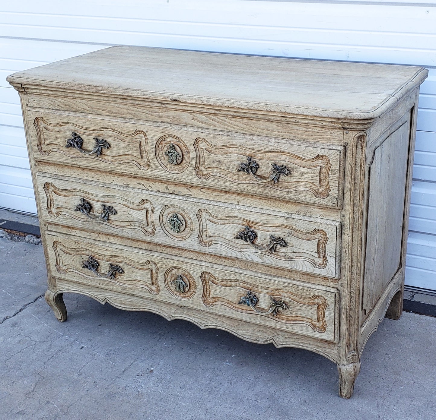 Bleached French Antique Commode / Dresser