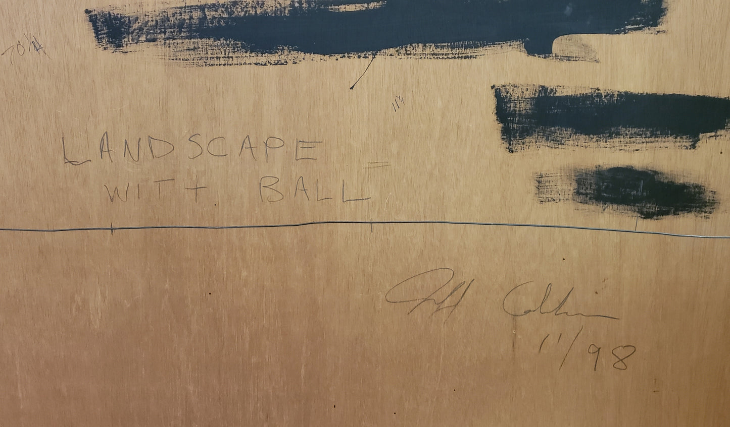 Painting on Wood, "Landscape with Ball" by Jeff Cochran