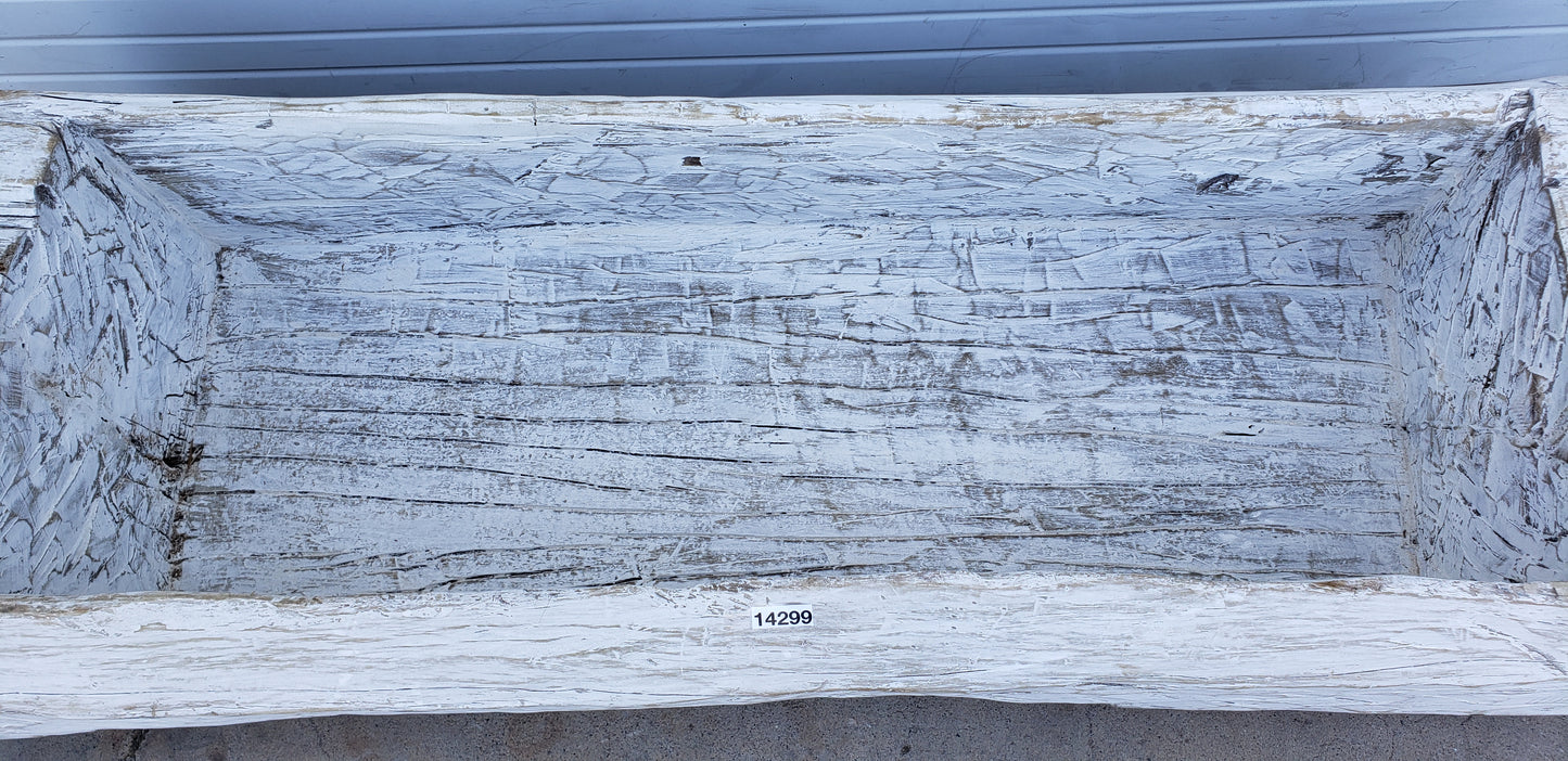 Large Painted Wooden Trough Planter