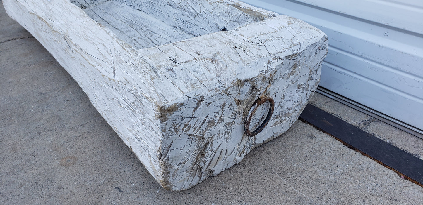 Large Painted Wooden Trough Planter