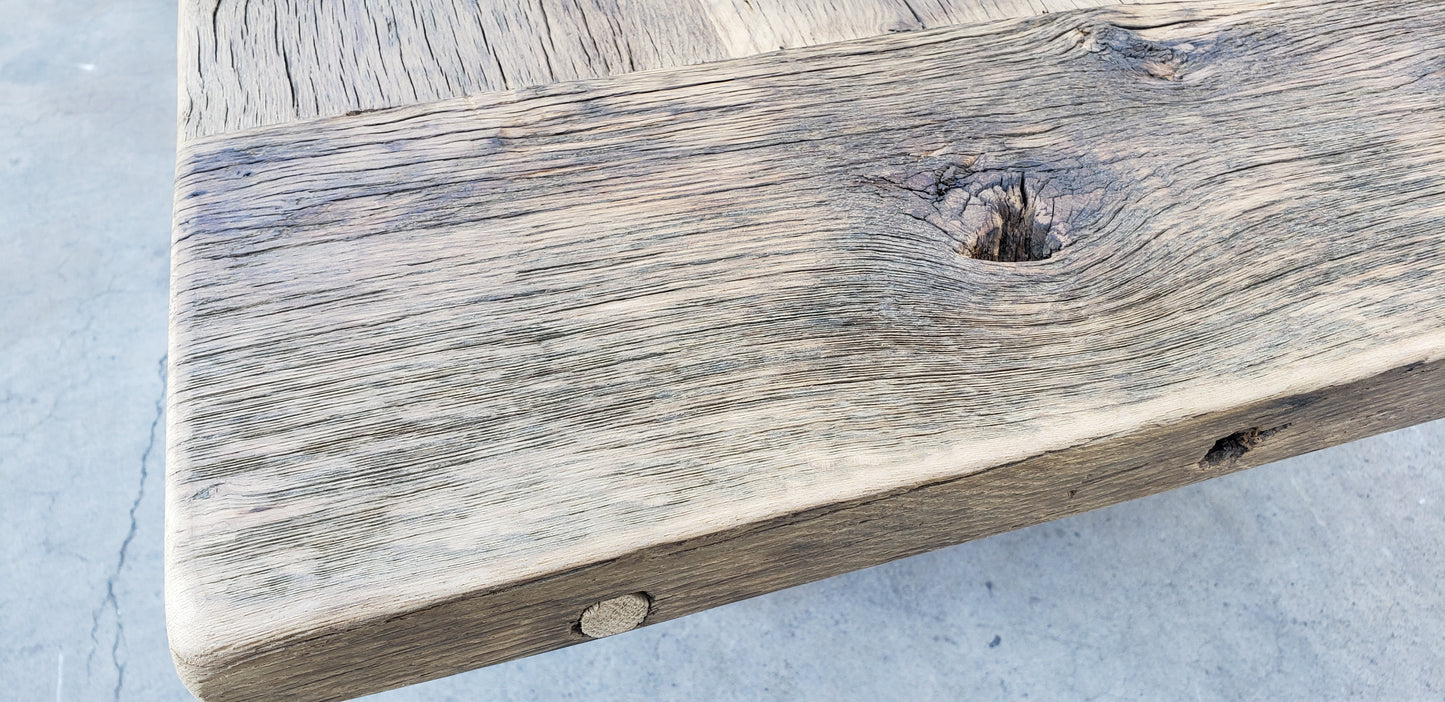 Bleached Oak Table TOP ONLY (9' to 10')