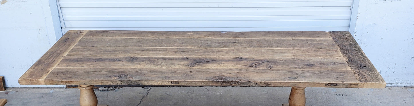 Bleached Oak Table TOP ONLY (9' to 10')