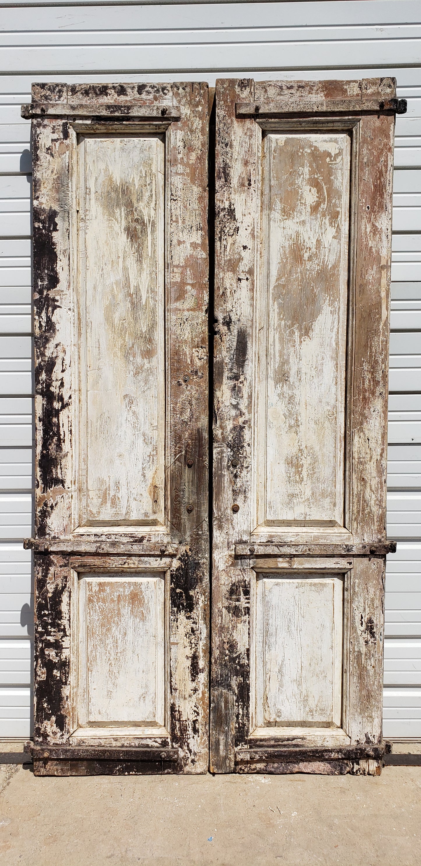Pair of 2 Panel Ornate Carved Antique Doors