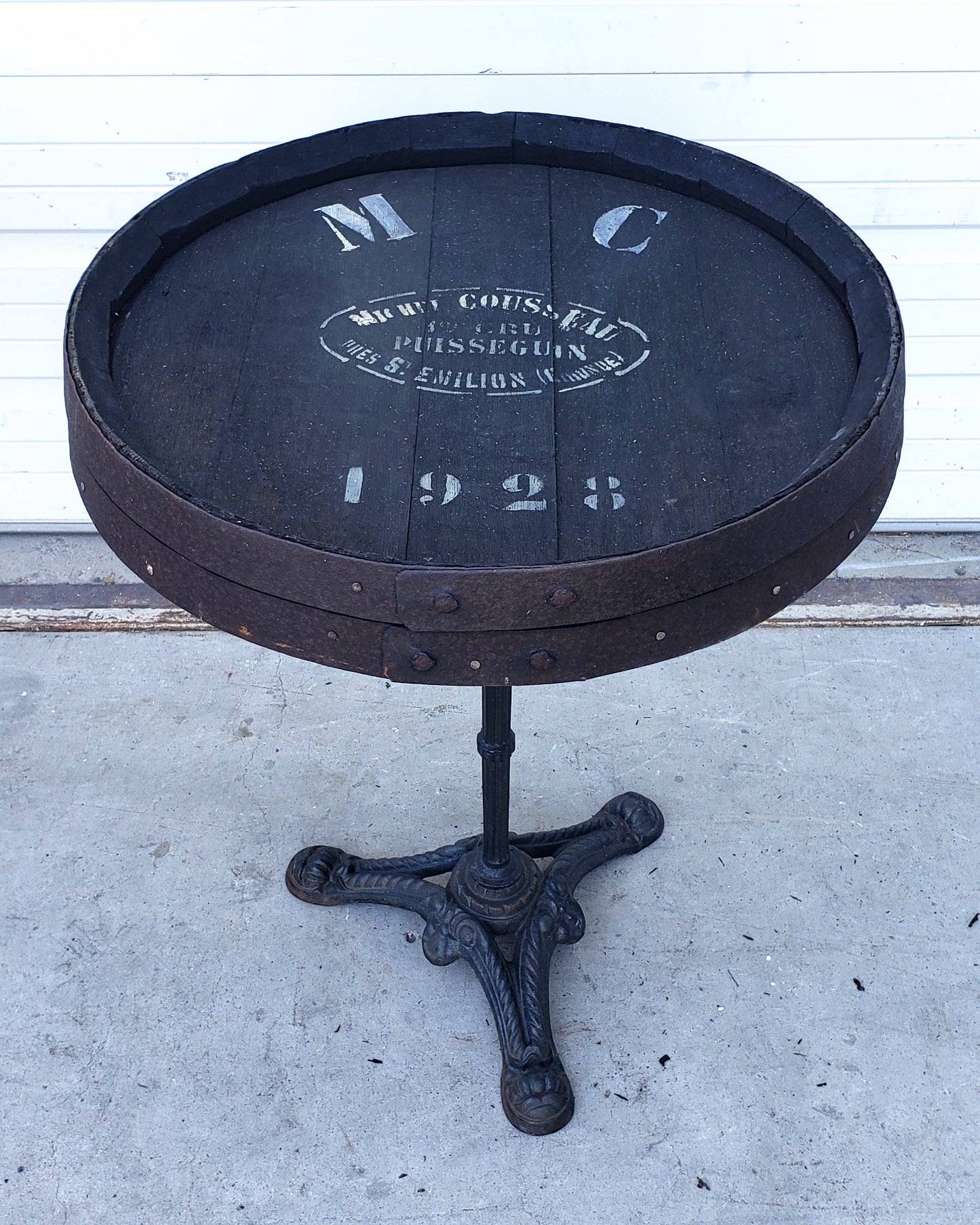 Wine Barrel Front Bistro Table