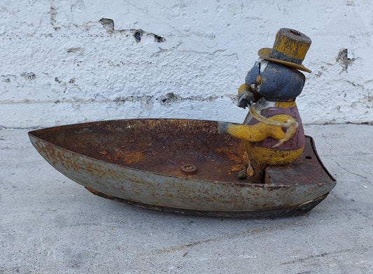 Folk Art Fisherman and Boat