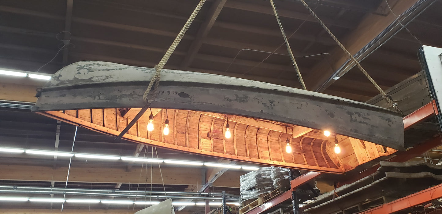 Repurposed Wood Boat Pendant Light