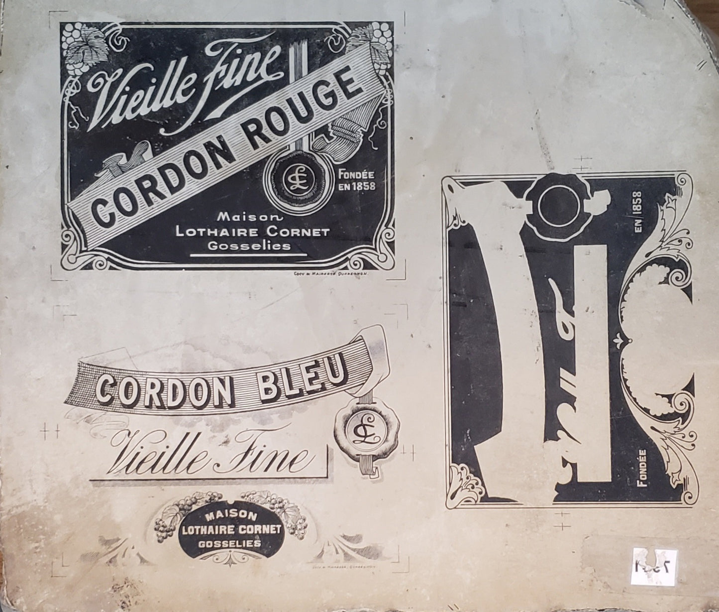 Litho Stone "Vieille Fine, Cordon Rouge"
