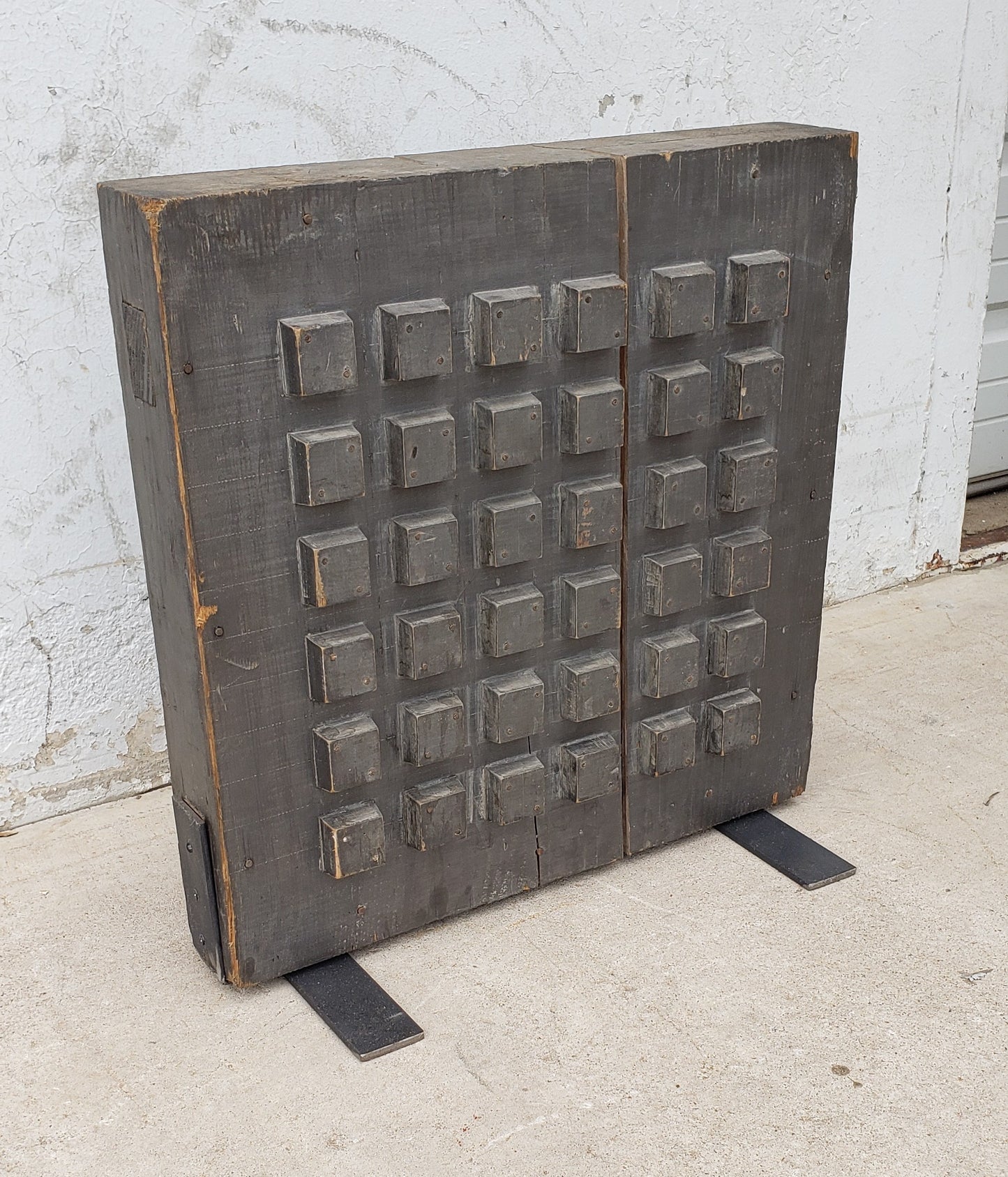 Double-sided Wooden Industrial Mold from L'isle sur la Sorgue on Stand