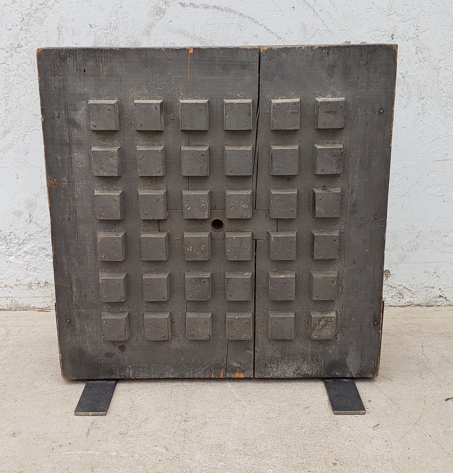 Double-sided Wooden Industrial Mold from L'isle sur la Sorgue on Stand