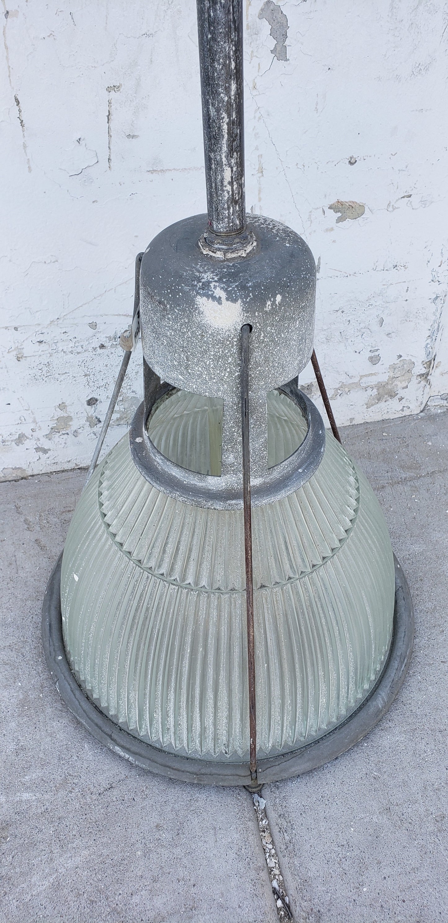 Industrial Ribbed Glass Pendant Factory Light
