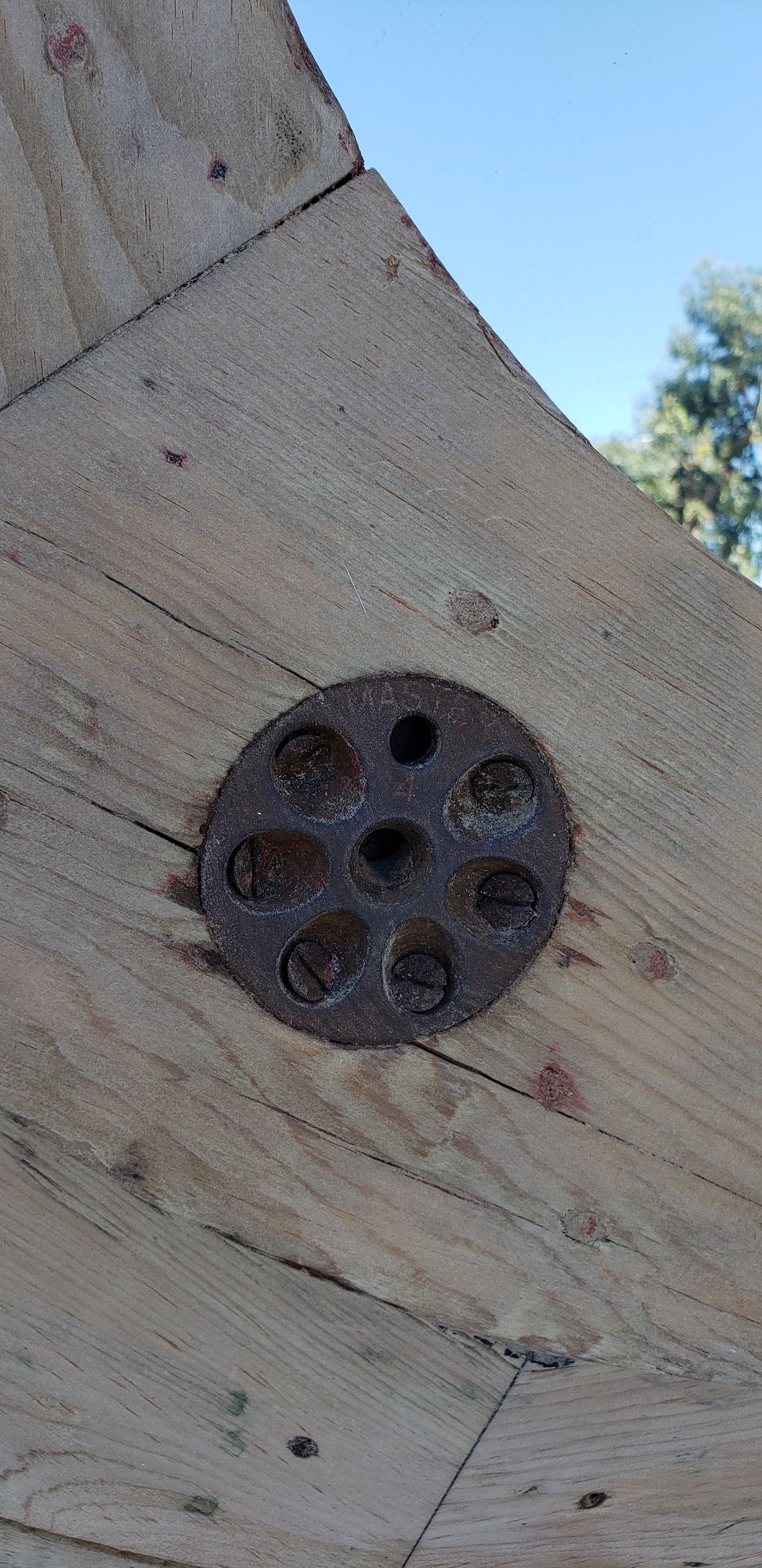 Large Repurposed Stripped Foundry Mold Mirror