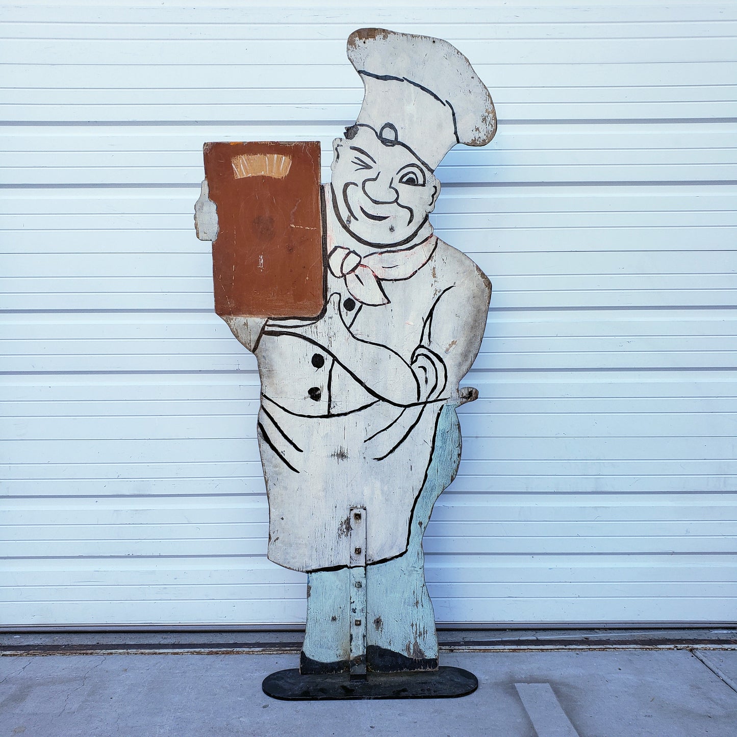 Wooden Standing Chef Restaurant Menu Sign