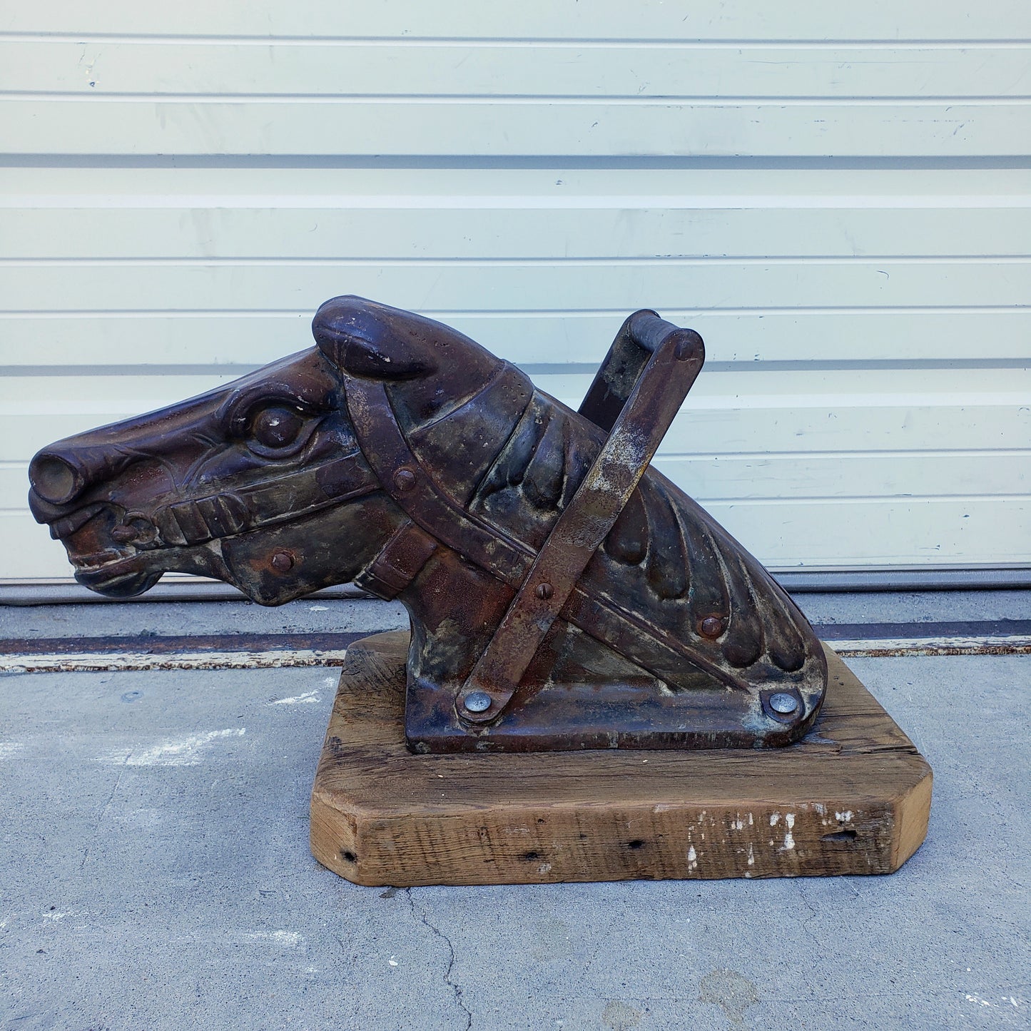 Cast Iron Horse Head Salvaged from Amusement Park Ride