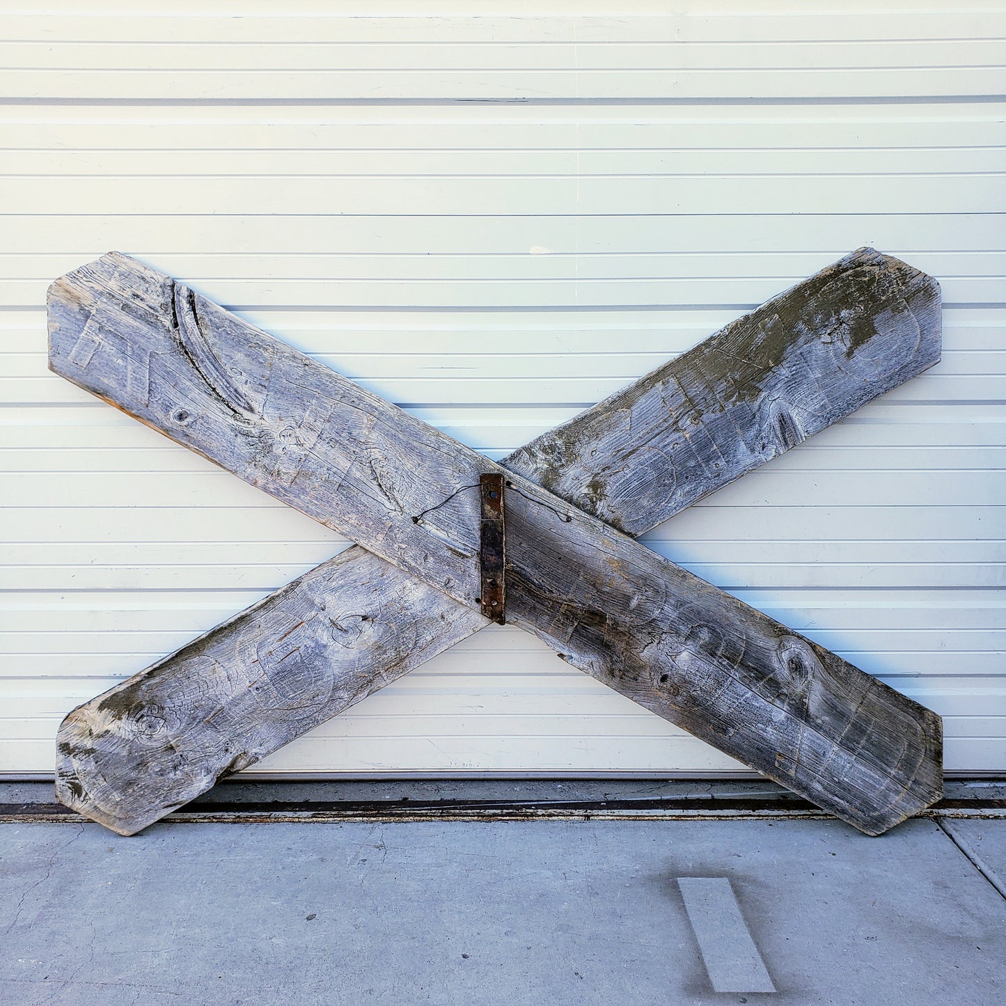 Large Wooden Railroad Crossing X Sign
