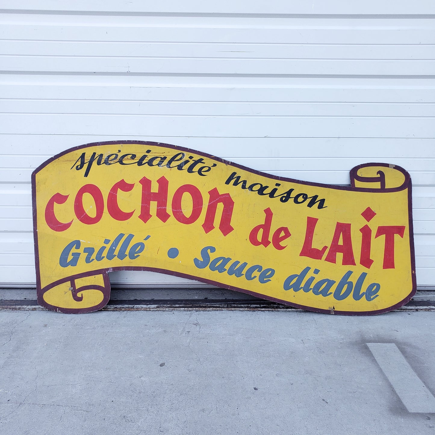 Double Sided Wooden Cochon de Lait Restaurant Sign