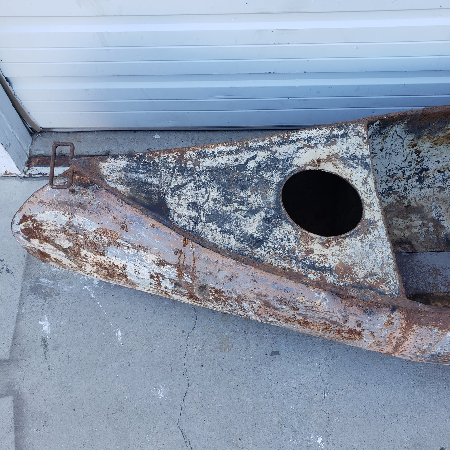 Salvaged Rusty Metal Canoe