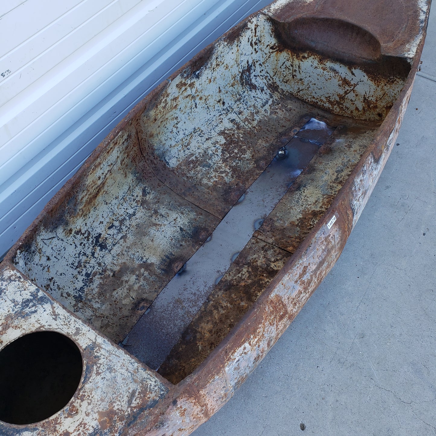Antique Rusty Metal Canoe Pendant Light