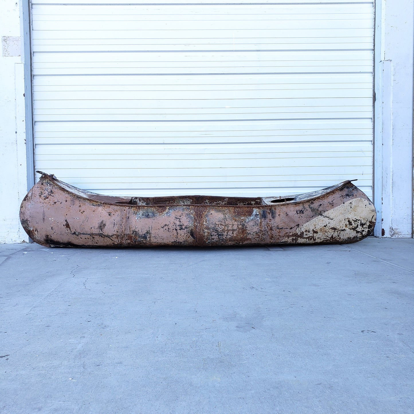 Salvaged Rusty Metal Canoe