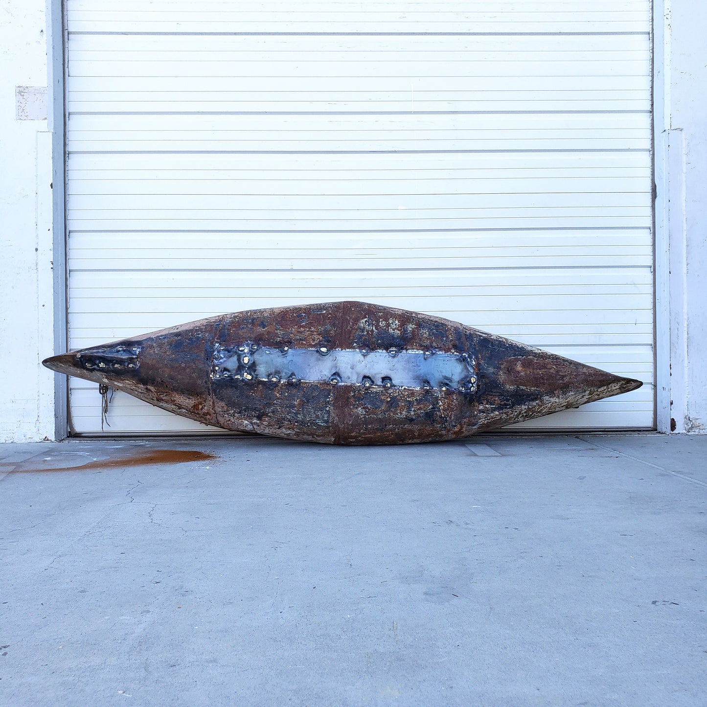 Antique Rusty Metal Canoe Pendant Light