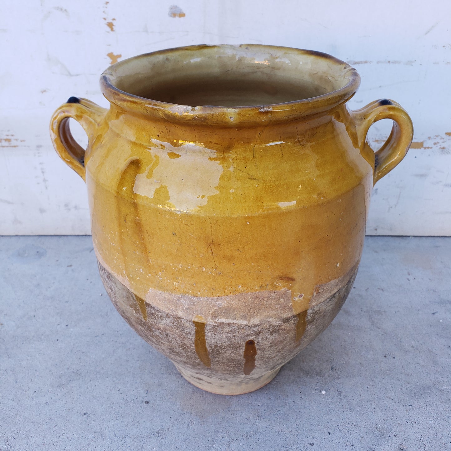 Large Yellow Glazed Confit Pot