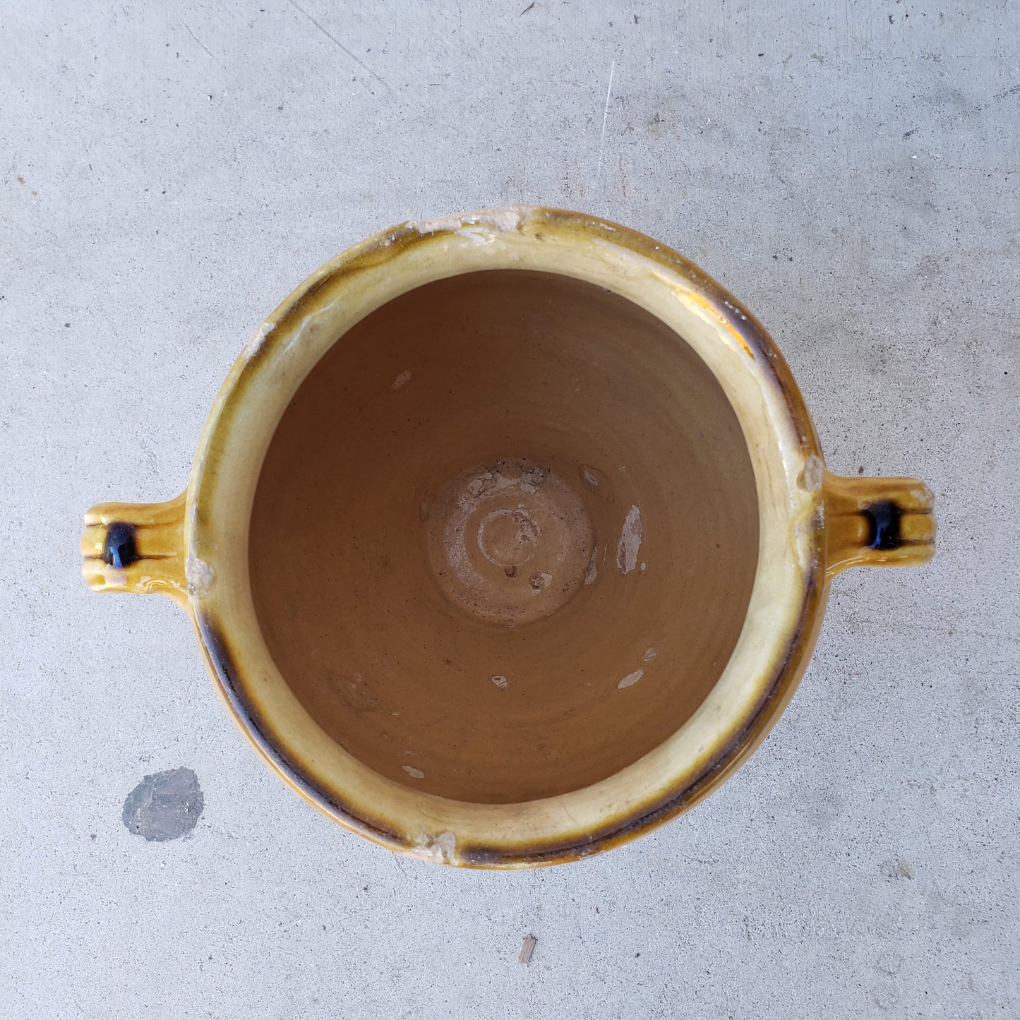 Large Yellow Glazed Confit Pot