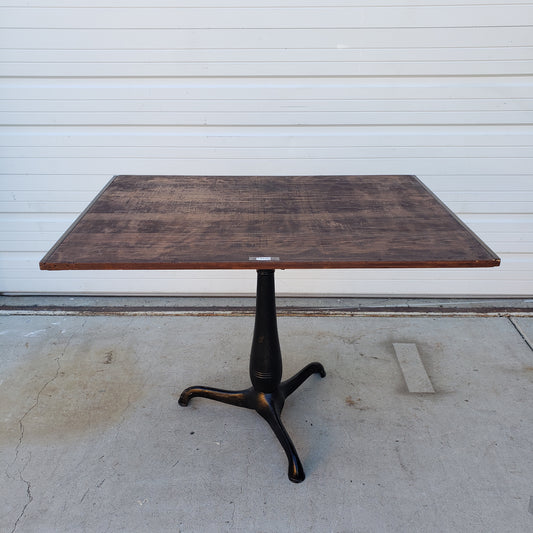 Wooden Tilt Top Table with Cast Iron Base