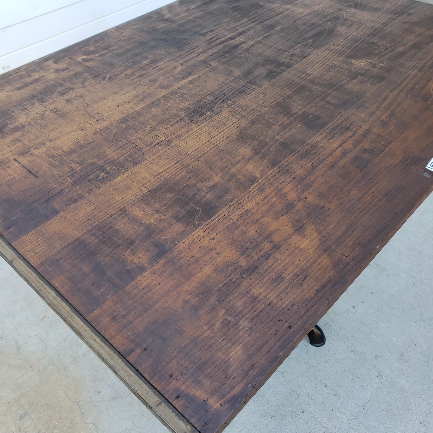 Wooden Tilt Top Table with Cast Iron Base