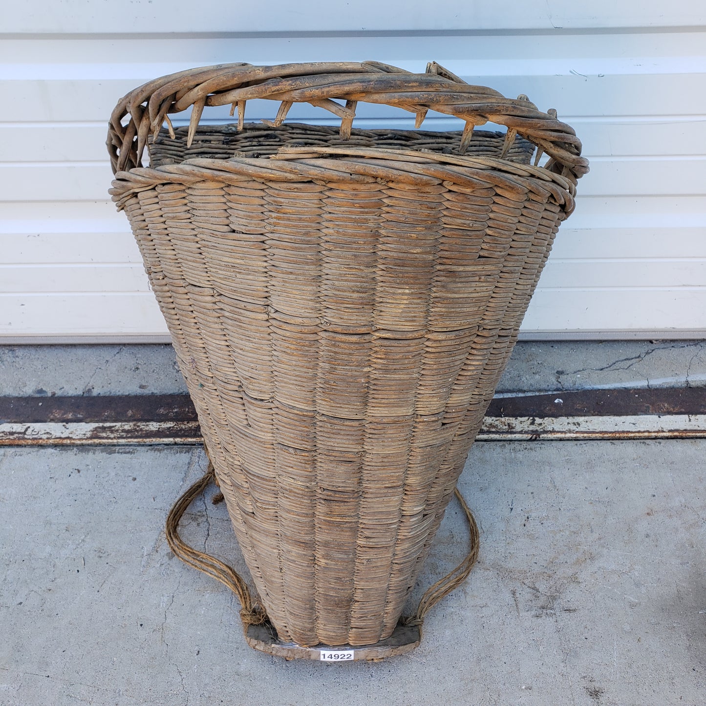 Weathered Wicker Gathering Hod/Basket