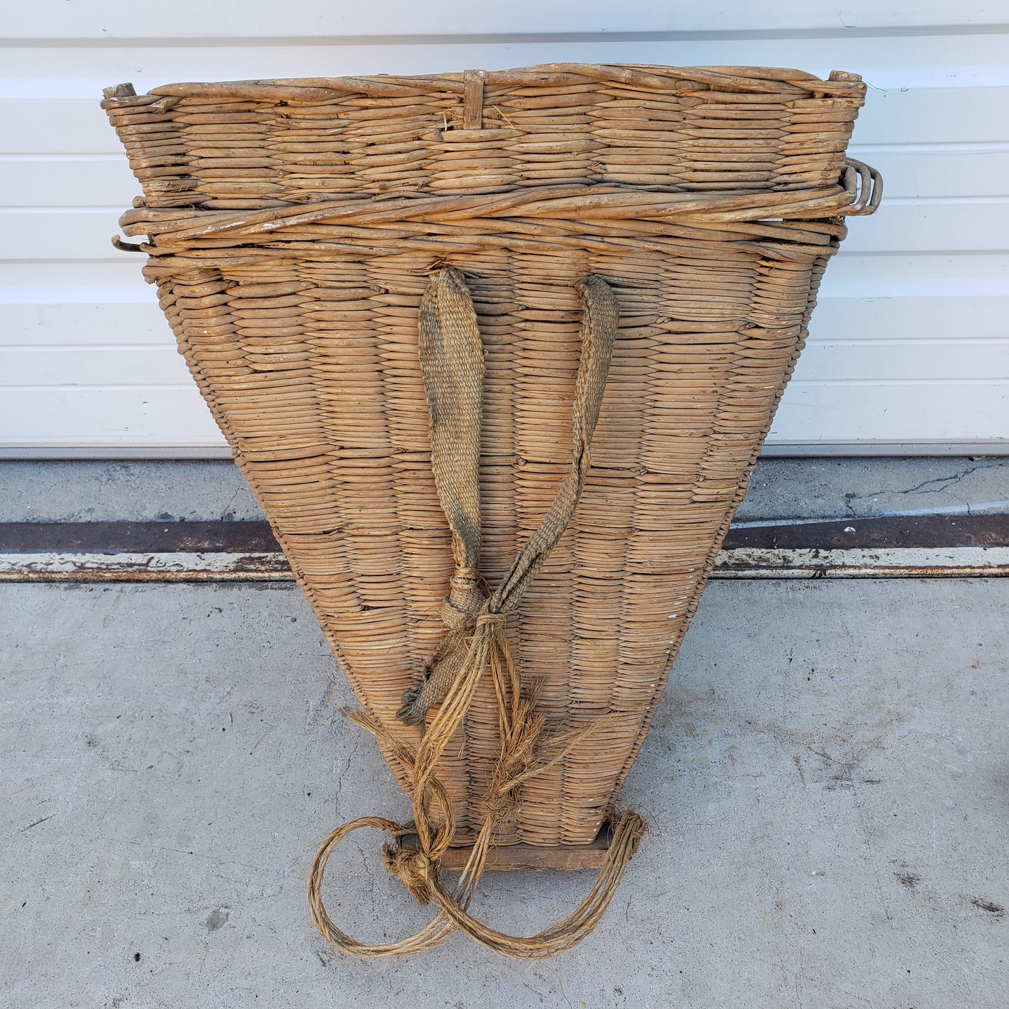 Weathered Wicker Gathering Hod/Basket