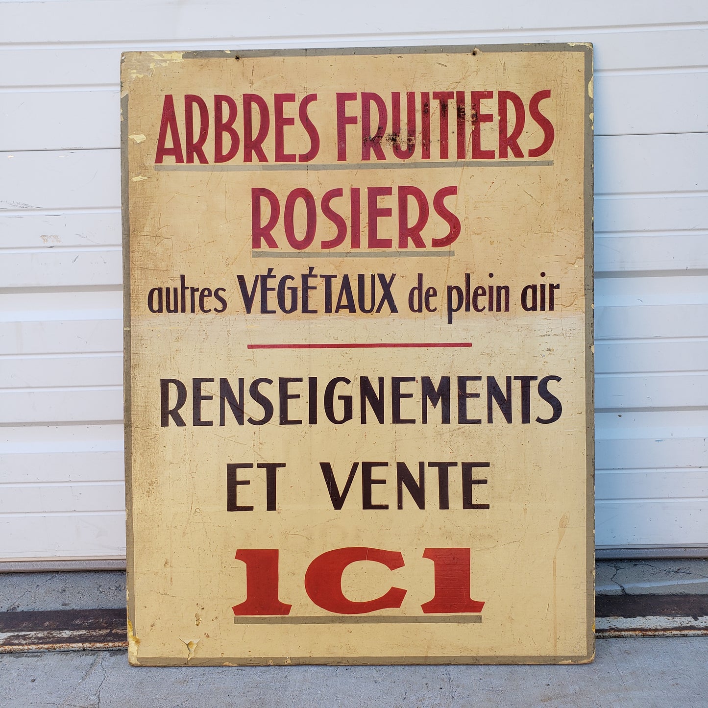 Double Sided Wooden French Produce and Plant Sign