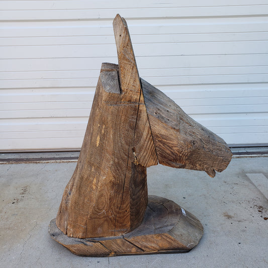 Folk Art Wooden Horse Head