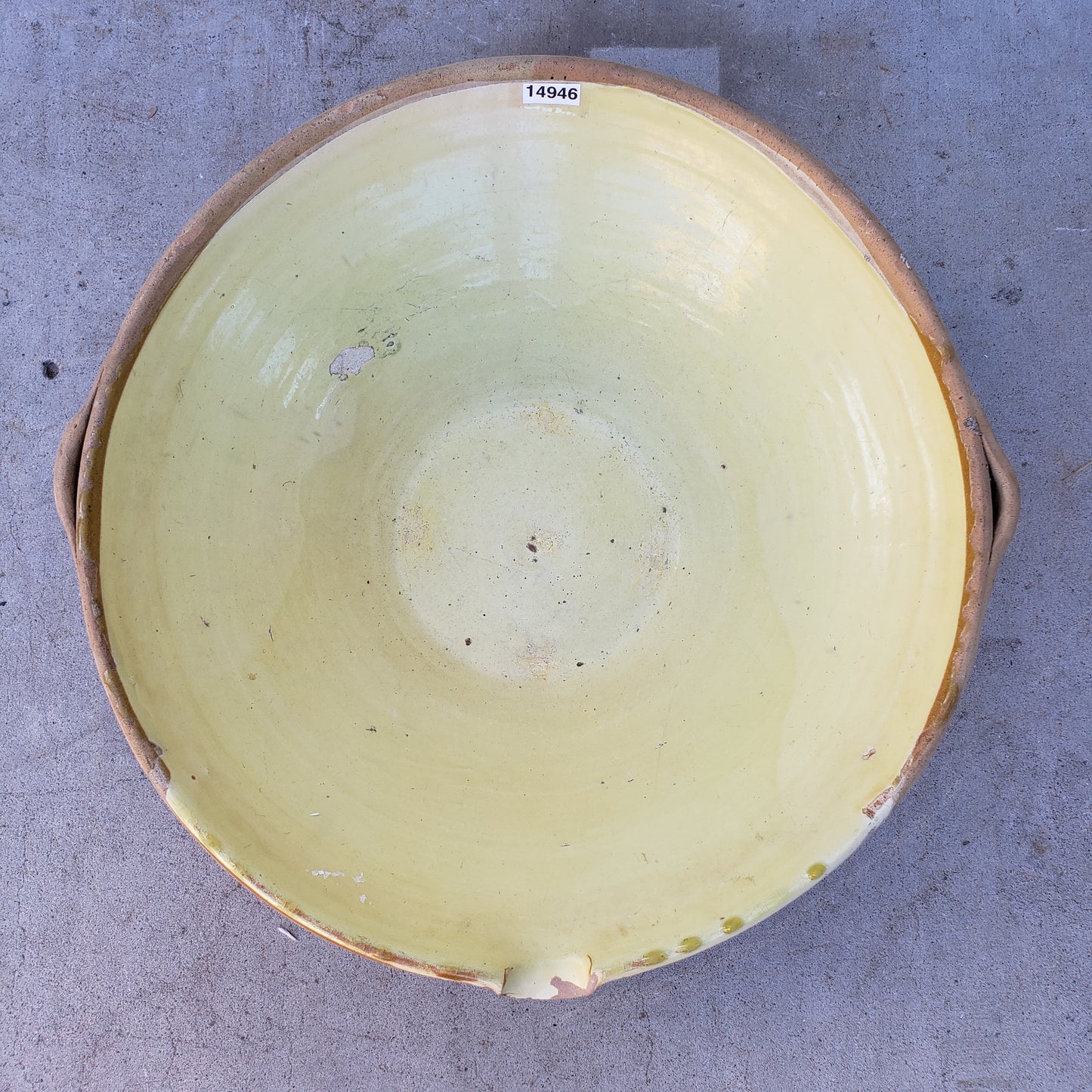 French Yellow Glazed Provencal Tian / Terracotta Bowl