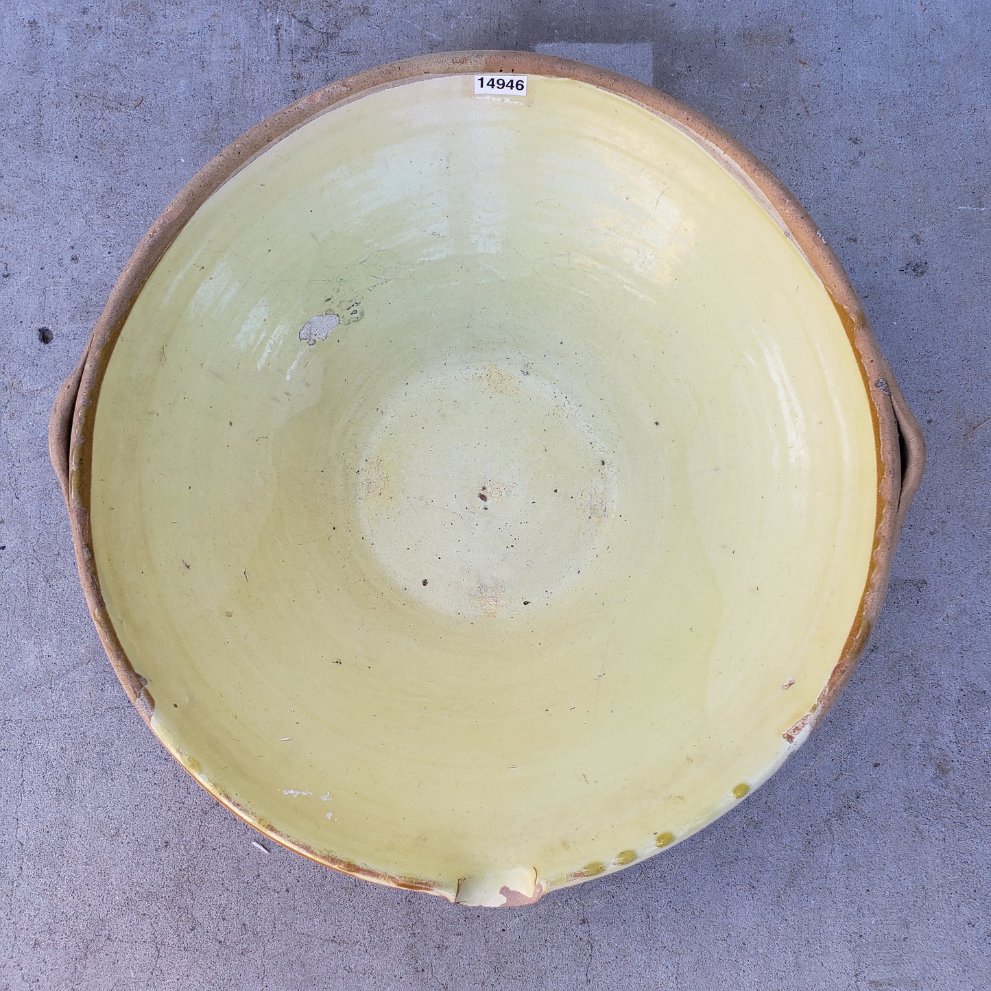 French Yellow Glazed Provencal Tian / Terracotta Bowl