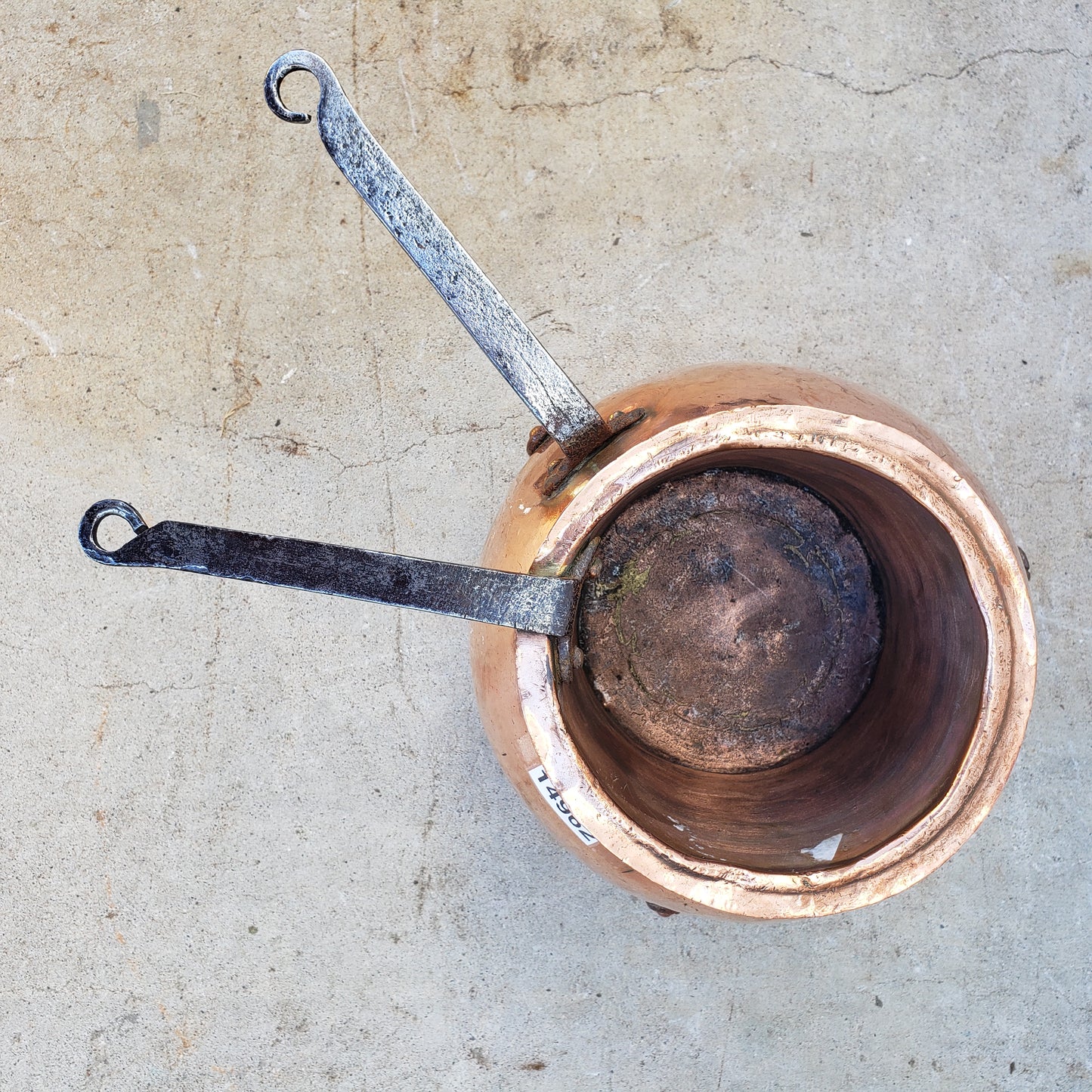 Antique French Copper Pot Bellied Double Boiler