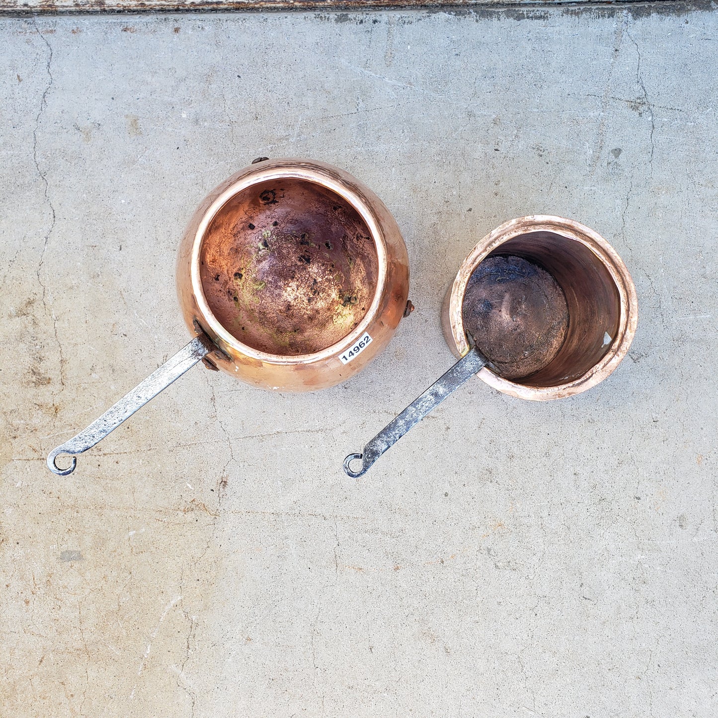 Antique French Copper Pot Bellied Double Boiler