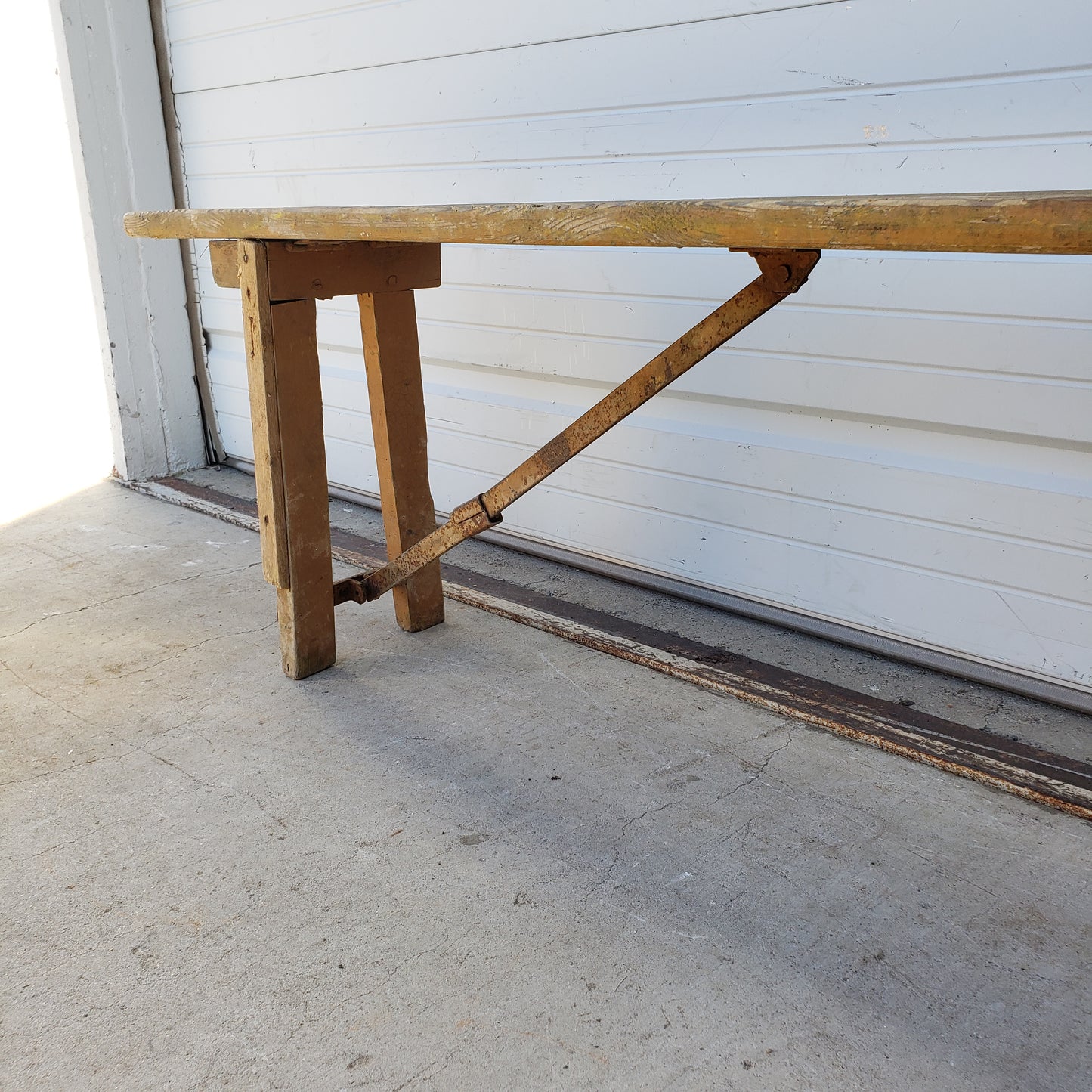 French Wooden Folding Bench