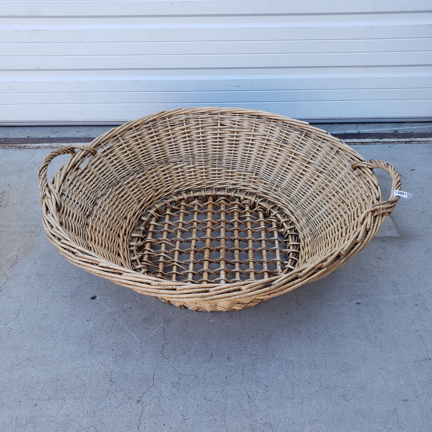 French Large Round Wicker Basket