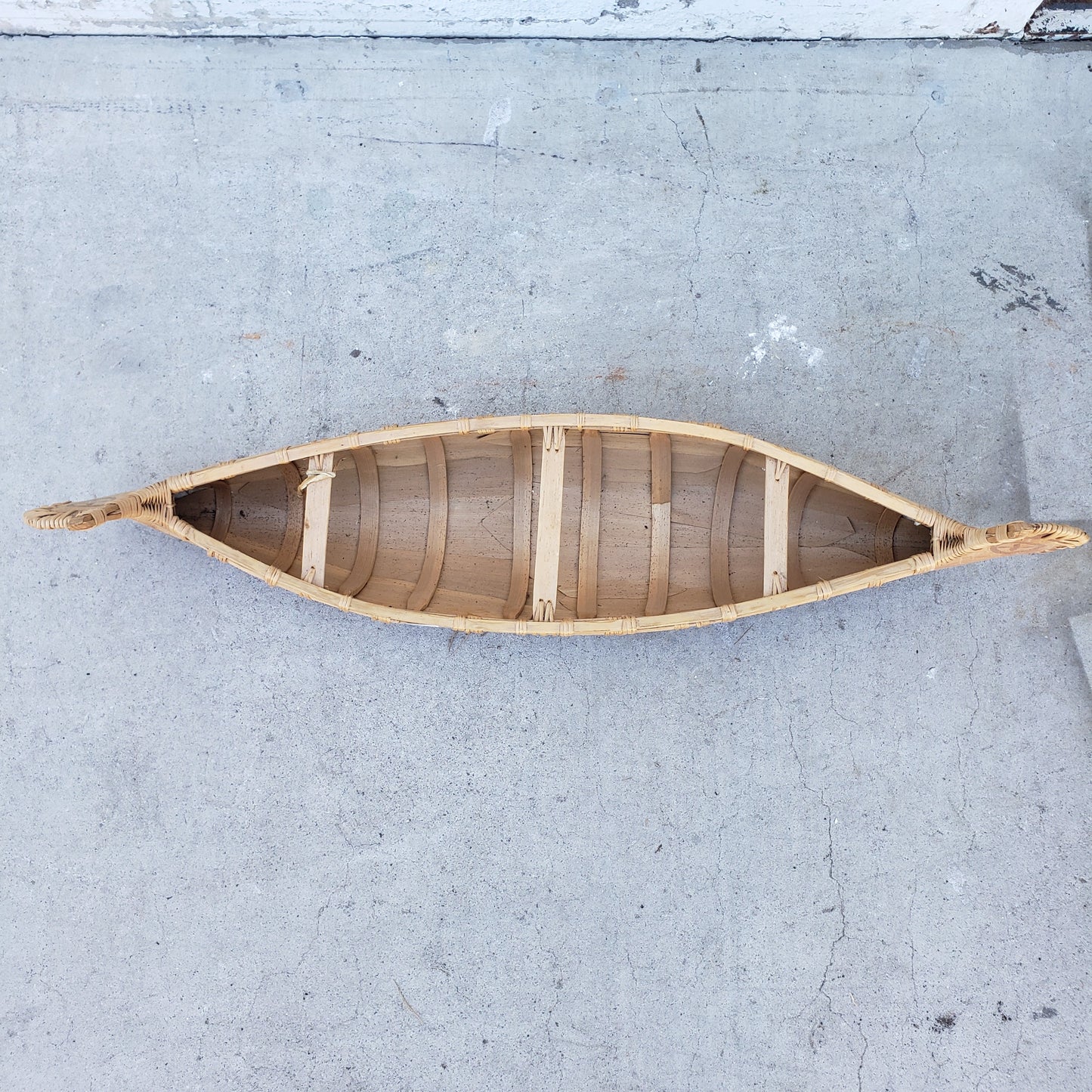 Emilien Dube Decorative Bark Canoe “Nation Atikamekw” Art Sculpture