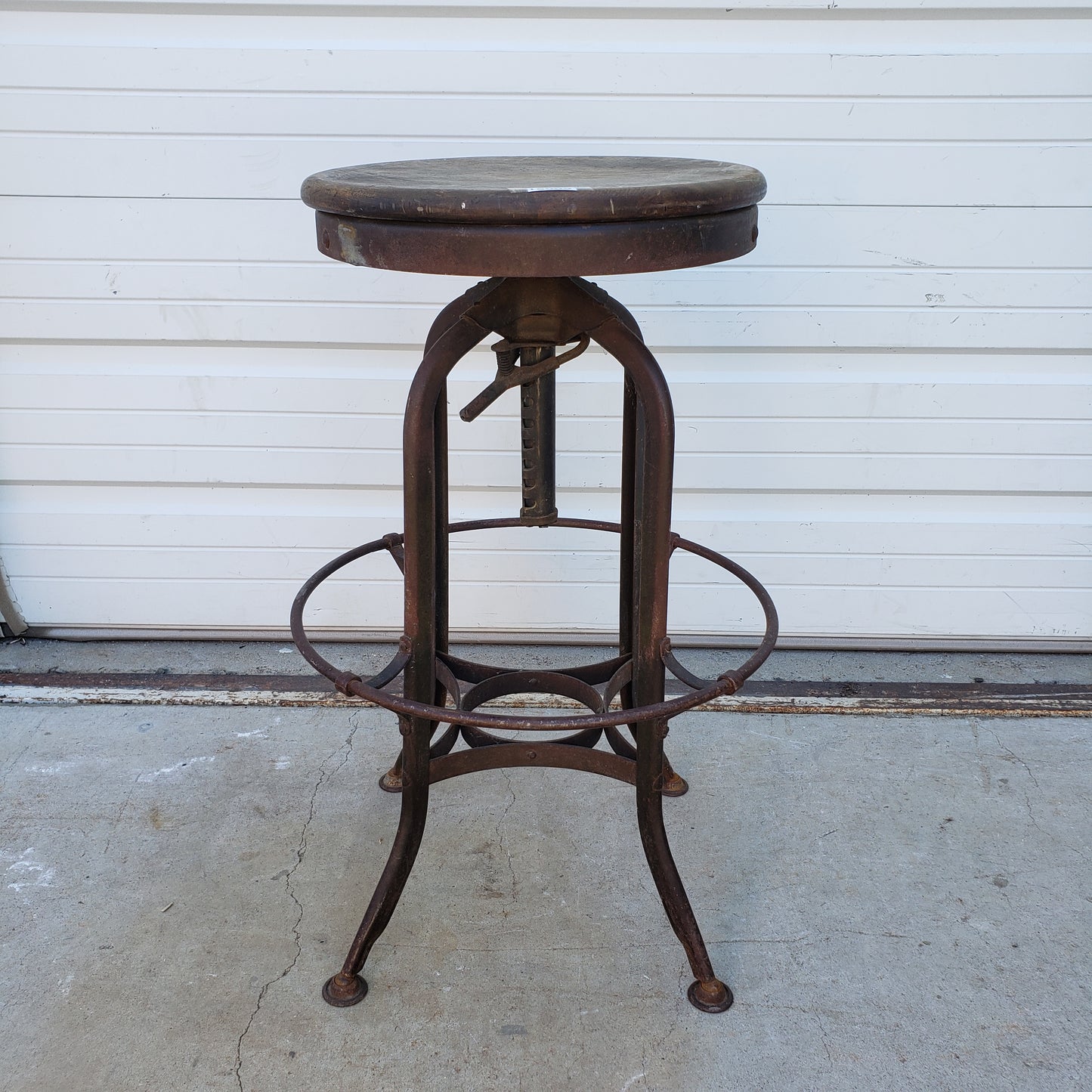 Toledo Antique Wood Top Bar Stool