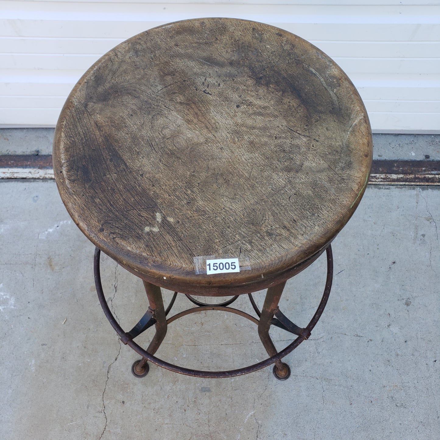Toledo Antique Wood Top Bar Stool